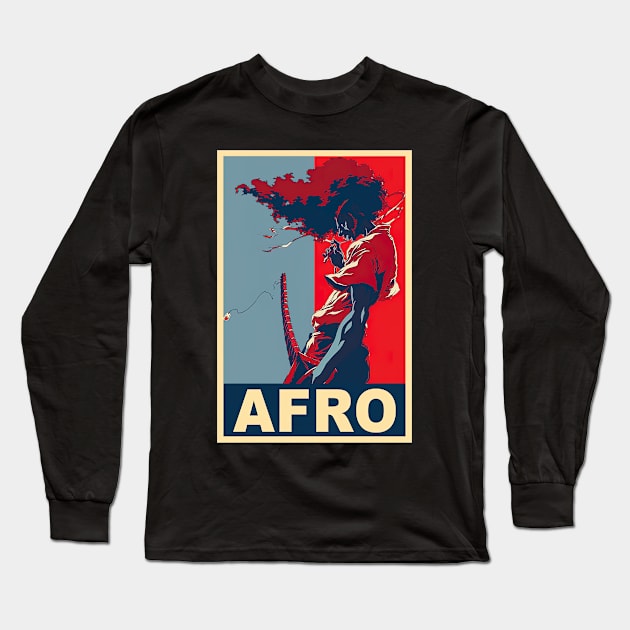 Afro Anime Vintage Long Sleeve T-Shirt by hony.white